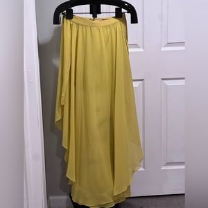 Yellow maxi skirt with shorts underneath